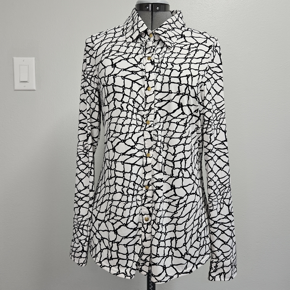 BCBG Maxazria Built in Tank Top Long Sleeve Button Up Bouse NWOT